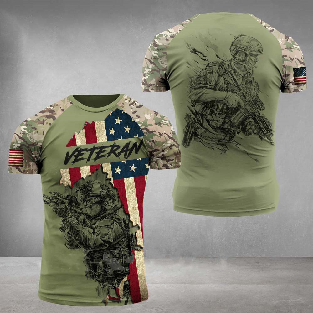 Military Printed 3dT-Shirt Street Style Short Sleeve Men's Top - Image 6