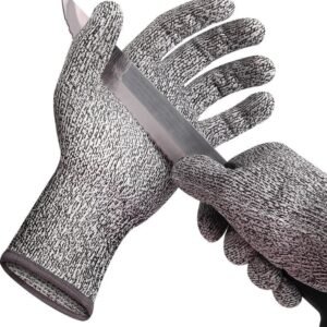 Rubber – dipped gloves against stabbing and cutting – Gray edge, S