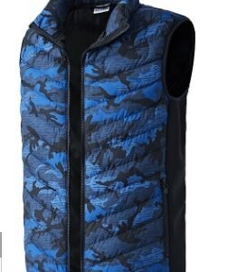 Heated Vest Smart Electric Heating Jacket Men Women Waistcoat Winter – Blue with pattern, 3XL