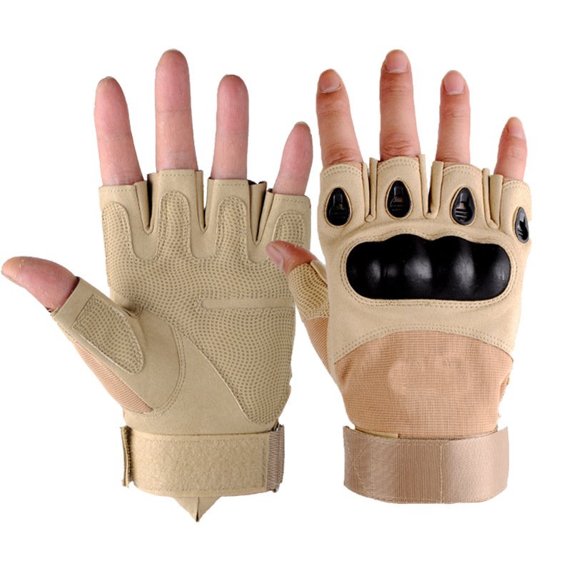 Military Fans Tactical Men's Outdoor Mountaineering Protective Wear-resistant Non-slip Fingerless Gloves - Image 3
