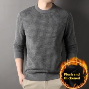 Sweater Men’s Thermal Extra Thick With Fleece – Camel, XL