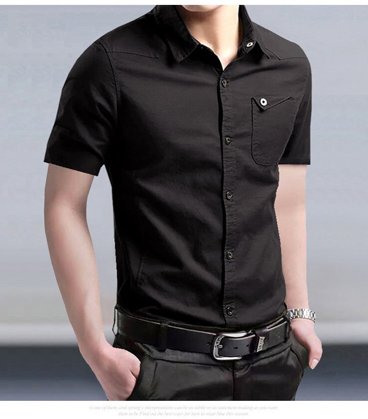 Summer Short Sleeve Shirt Military Green Work Clothes Casual Shirt - Image 9