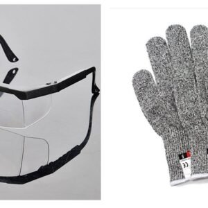 Rubber – dipped gloves against stabbing and cutting – White edge set, S