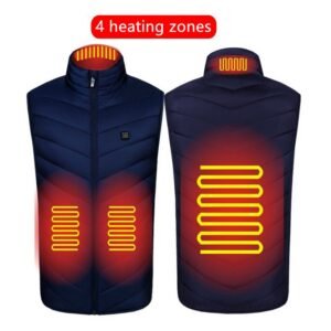 Heated Vest Washable Usb Charging Electric Winter Clothes – 4zone blue, M