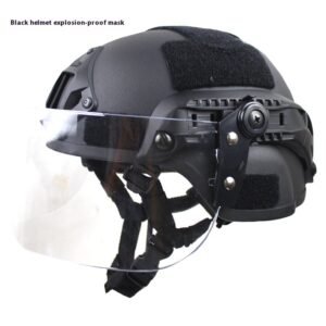 Transparent Anti-riot Protective Patrol Tactical Helmet – Black Standard Mask