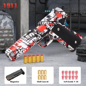 Automatic Breech Toy Gun Puzzle Toy – Graffiti Red, As Shown In The Figure