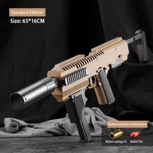 1PC M1911 Carrot Children’s Toy Gun F8F13 Automatic Shell Throwing Continuous Pistol Boy Toy Gun Soft Bullet – Bgrey