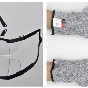 Rubber – dipped gloves against stabbing and cutting – Black Edge set, XXS