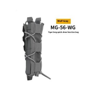 9MM Tiger-type Lengthened Single Connection Elastic Box Outdoor Storage Waist Bag – Gray