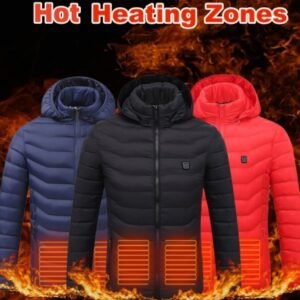 New Heated Jacket Coat USB Electric Jacket Cotton Coat Heater Thermal Clothing Heating Vest Men’s Clothes Winter