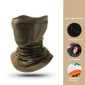 Ski Mask Ear Hanging Face Care Scarf Windproof Thermal Headgear – DTJ44 Desert Yellow, Free Size