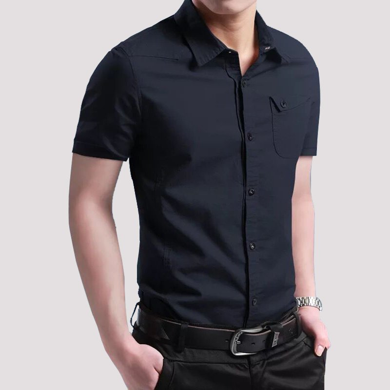 Summer Short Sleeve Shirt Military Green Work Clothes Casual Shirt - Image 8