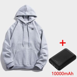 2024 New Outdoor Electric USB Heating Jacket – Grey Power Bank, 2XL