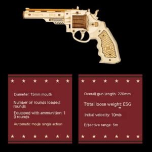 Submachine Gun Toy Simulation Wooden Assembled 3d 3d Puzzle Model Children’s Toy – LQ401 Revolver