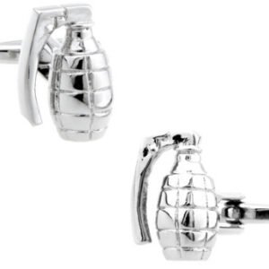 Military Series Silver Grenade Cufflinks