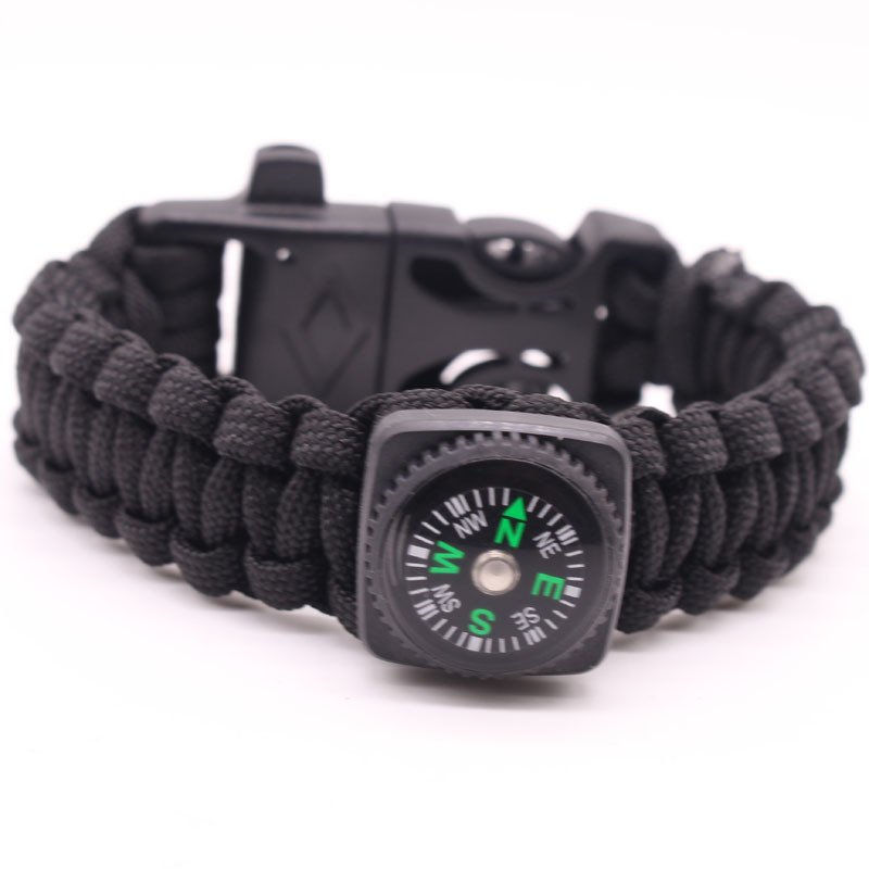 Multifunctional Flintstone Compass Umbrella Cord Bracelet - Image 3