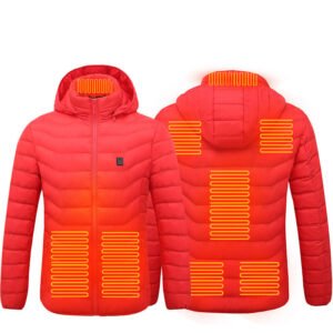 New Heated Jacket Coat USB Electric Jacket Cotton Heater Thermal Clothing Heating Vest – Red Zone8, S