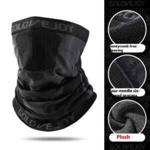 Ski Mask Ear Hanging Face Care Scarf Windproof Thermal Headgear – DTJ15 Dark Knight with Velvet, Free Size