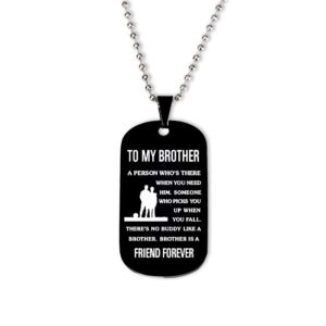 Stainless Steel Military Brand Keychain Necklace Jewelry – Black, Necklace