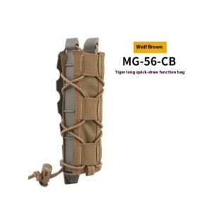 9MM Tiger-type Lengthened Single Connection Elastic Box Outdoor Storage Waist Bag – Brown