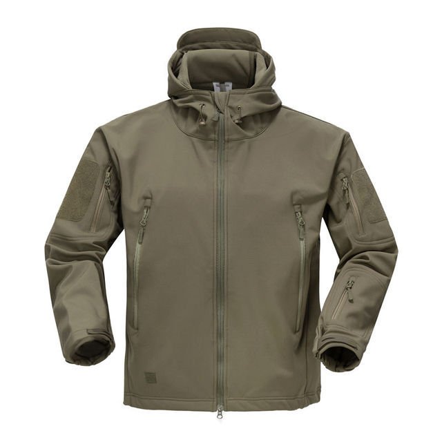 Tactical Men Soft Shell Jacket Military Hooded Coat - Image 3