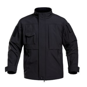 Tactical Soft Shell Functional Jacket Shell Jacket – Black, 2XL