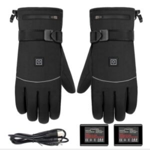 Winter Electric Heated Gloves Motorcycle Touch Screen Gloves – Rechargeable battery A2, One size