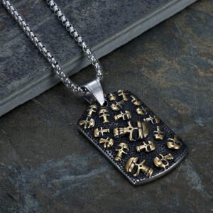 New Men’s Punk Exaggerated Skull Army Necklace