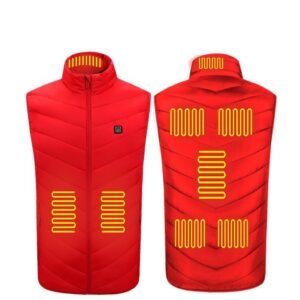 Heated Vest Washable Usb Charging Electric Winter Clothes – 8zone red, 4XL