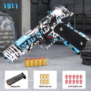 Automatic Breech Toy Gun Puzzle Toy – 2 Graffiti Blue, As Shown In The Figure