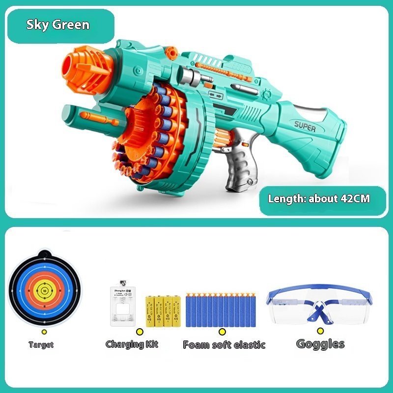 Children's Electric Continuous Hair Toy Gun Soft Bullet Gun Toy - Image 6