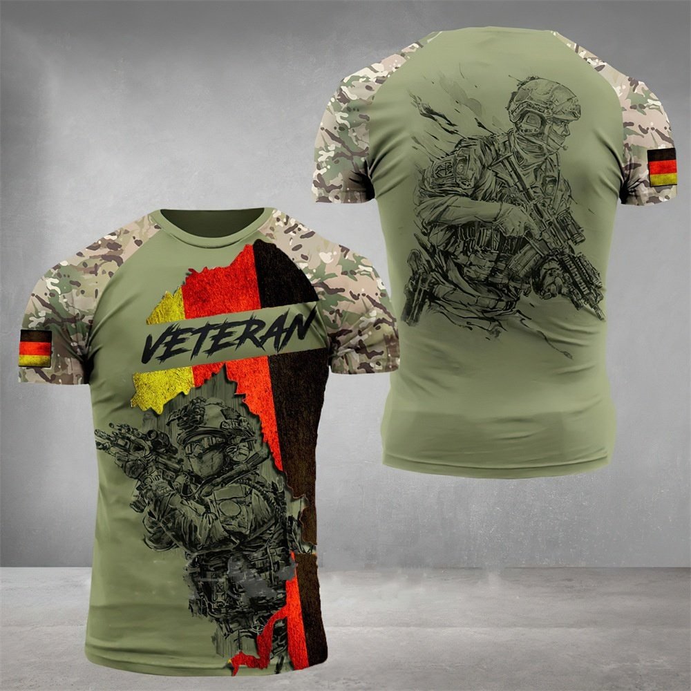 Military Printed 3dT-Shirt Street Style Short Sleeve Men's Top - Image 7