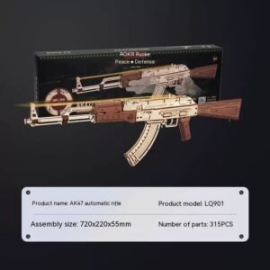 Submachine Gun Toy Simulation Wooden Assembled 3d 3d Puzzle Model Children’s Toy – LQ901 Automatic Rifle AK47