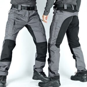 P40 Tactical Knee Pads Men Trousers Outdoor Training Military Fans Wear-resistant Breathable Multi-pocket – Gray, 3XL