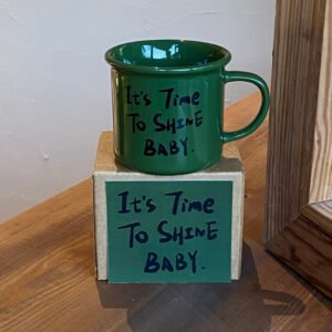 Army Green English Alphabet Ceramics Mug