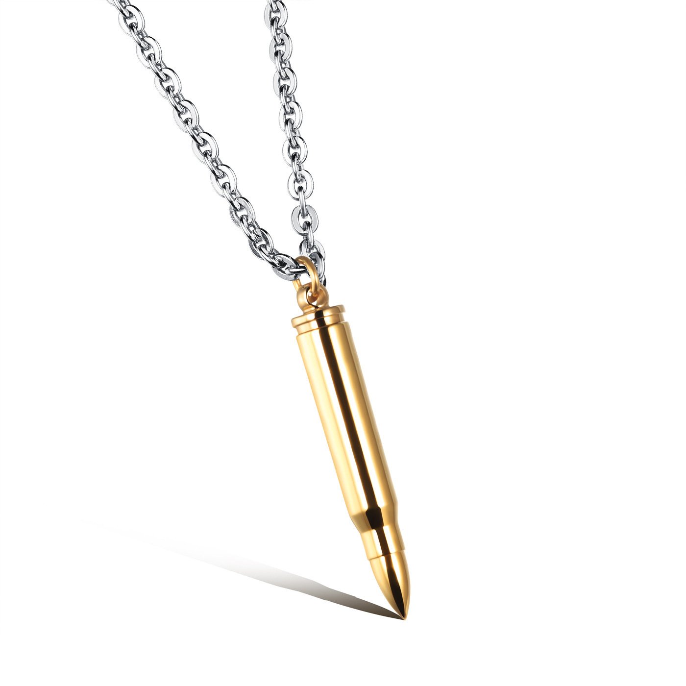 Personalized Hip Hop Bullet Stainless Steel Pendant Necklace - Image 3