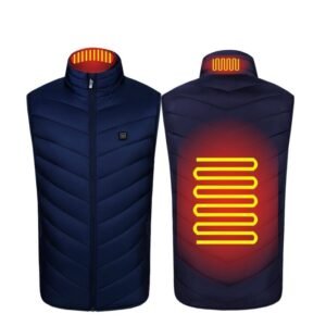 Heated Vest Washable Usb Charging Electric Winter Clothes – 2zone blue, 2XL