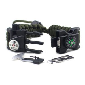 Parachute Cord Braided Adjustable Survival Bracelet – Army Green