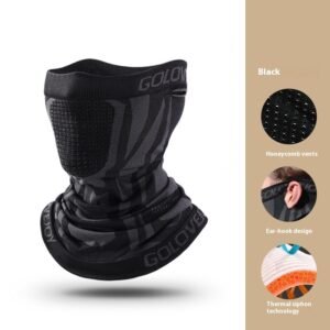 Ski Mask Ear Hanging Face Care Scarf Windproof Thermal Headgear – DTJ44 Black, Free Size