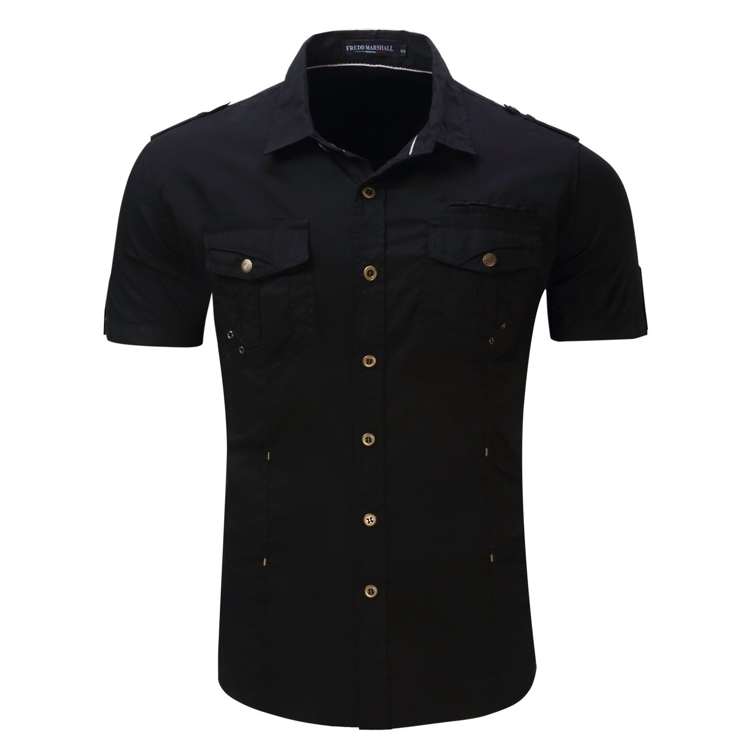 Men's Military Style Outdoor Cotton Short-sleeved Shirt - Image 2