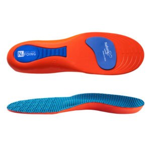 Sports Insole Summer Military Training Soft Bottom Shock-absorbing Men’s Sweat-absorbent Insole – Blue Orange, 37 38