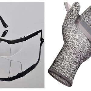 Rubber – dipped gloves against stabbing and cutting – Gray edge set, S