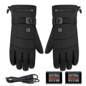 Winter Electric Heated Gloves Motorcycle Touch Screen Gloves – Rechargeable battery A1, One size