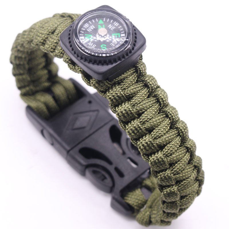 Multifunctional Flintstone Compass Umbrella Cord Bracelet - Image 2
